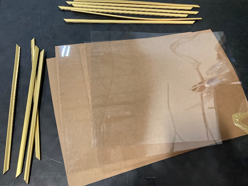 Photo 1 of 20"x16” Picture Frame Gold 3 Pack, Scratch-Proof Poster Frames 20"x16” for Photo Gallery - Slide-In Strips, Horizontal or Vertical Wall Mounting