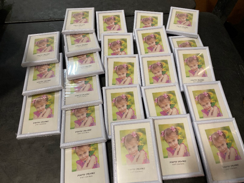 Photo 1 of 24 Pcs Picture Frames Bulk 5 x 7 Inch Simple Designed Modern White Photo Frames for Pictures with Resin Glass for Wall Mount Tabletop Display Home Office Hotel Decoration