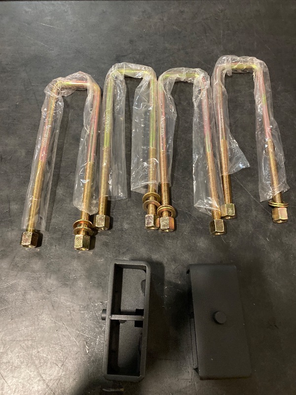 Photo 1 of 3 inch Rear Lift Blocks for Silverado 1500 Sierra 1500, Rear Leveling Block Kit Compatible with 2007-2024 Chevy Silverado 1500, GMC Sierra 1500 2WD 4WD, Lift Block Square Leaf Spring Ubolt Kit