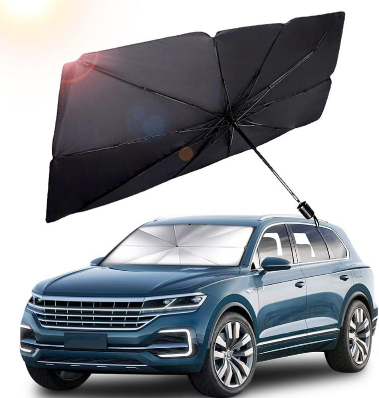 Photo 1 of Car Sunshade Umbrella,Upgraded Windshield Cover Sun Shade,UV Reflecting Portable Front Window Cover,Universal Car Windshield Sunshades,UV Block for Front Windows