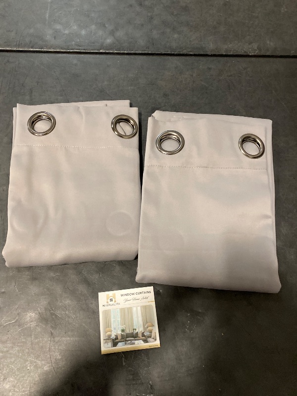 Photo 1 of Linen Blackout Curtains 72 Inches Long 100% Blackout Thermal Insulated Textured Linen Look Curtain Draperies Anti-Rust Grommet, Energy Saving with White Liner, 2 Panels, Dove Gray