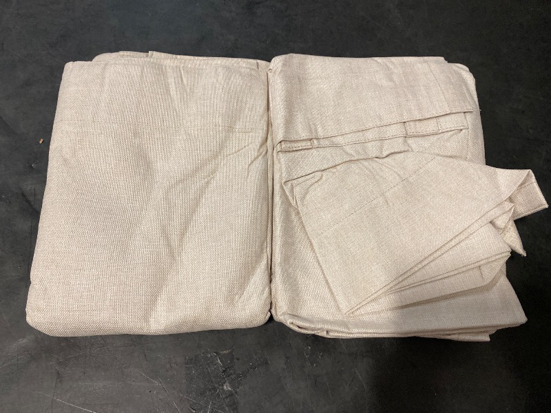 Photo 1 of Cream Linen Black Out Curtains 70 Inches Extra Wide for Living Room 2 Panels Back Tab Pocket Pleated Ivory Blackout Bedroom for 72 Inches Window Curtain 84 Inch Long Thermal Room Darkening Heavy Drape