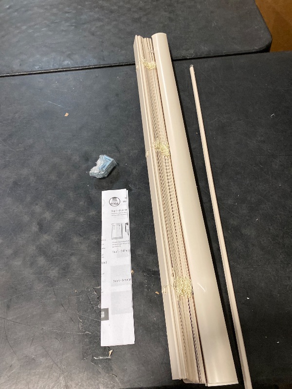 Photo 1 of Cordless Light Filtering Mini Blind - 33 Inch Width, 64 Inch Length, 1" Slat Size - Alabaster - Cordless GII Morningstar Horizontal Windows Blinds for Interior by Achim Home Decor