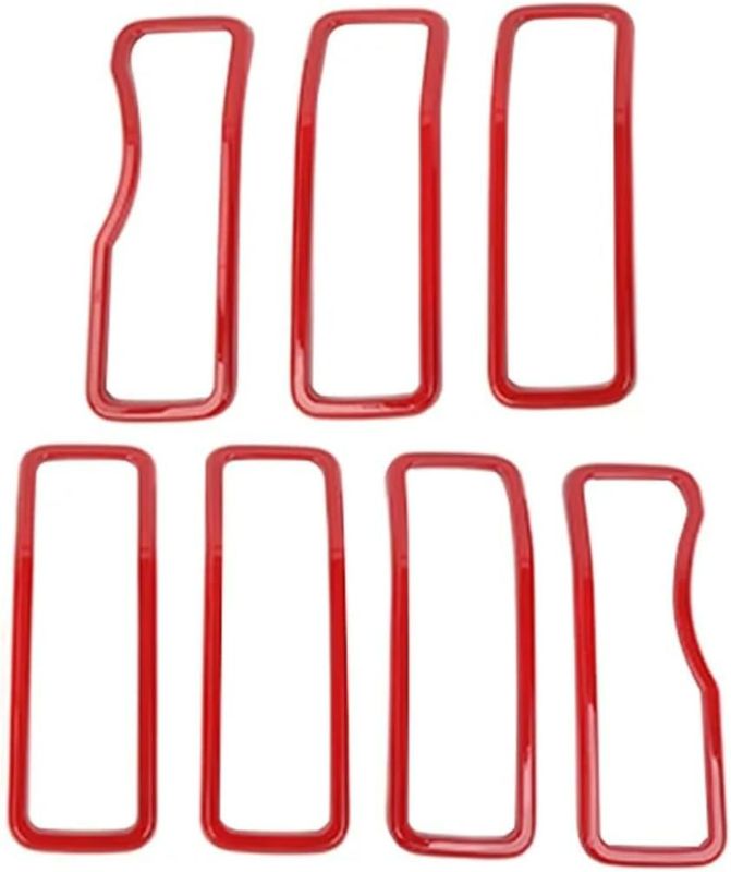 Photo 1 of Front Grille Ring Cover Trim Sticker Compatible for Jeep Wrangler JL/JT Gladiator 2024 Up ABS Exterior Accessories