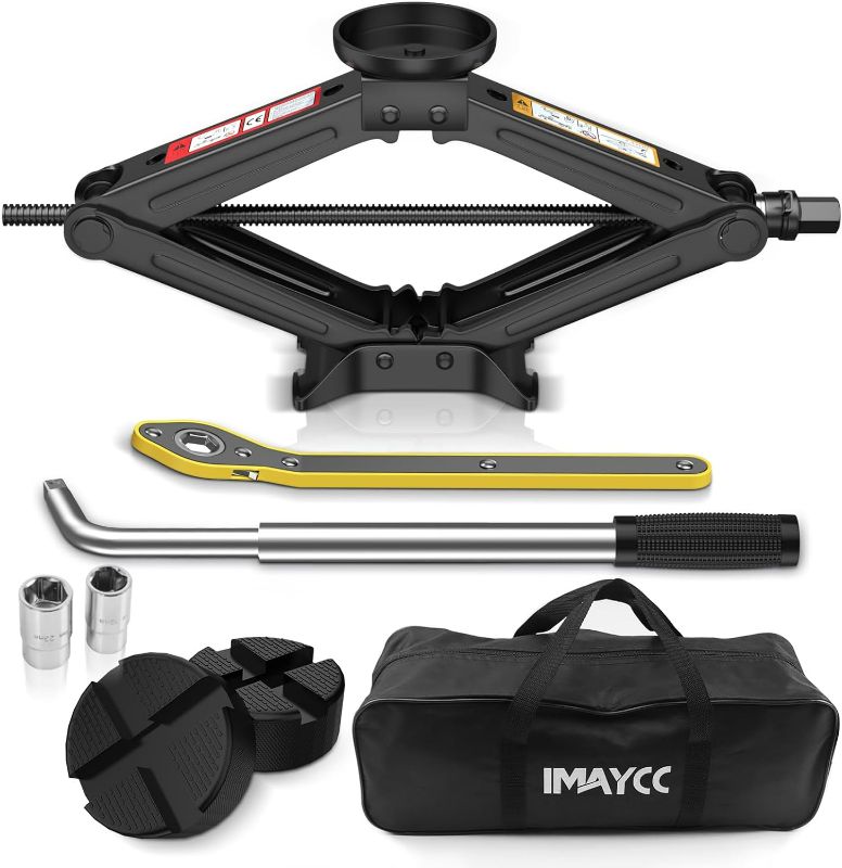 Photo 1 of Car Jack Kit 2.5 Ton, Universal Scissor Car Jack, Portable Tire Changing Kit for Car SUV MPV