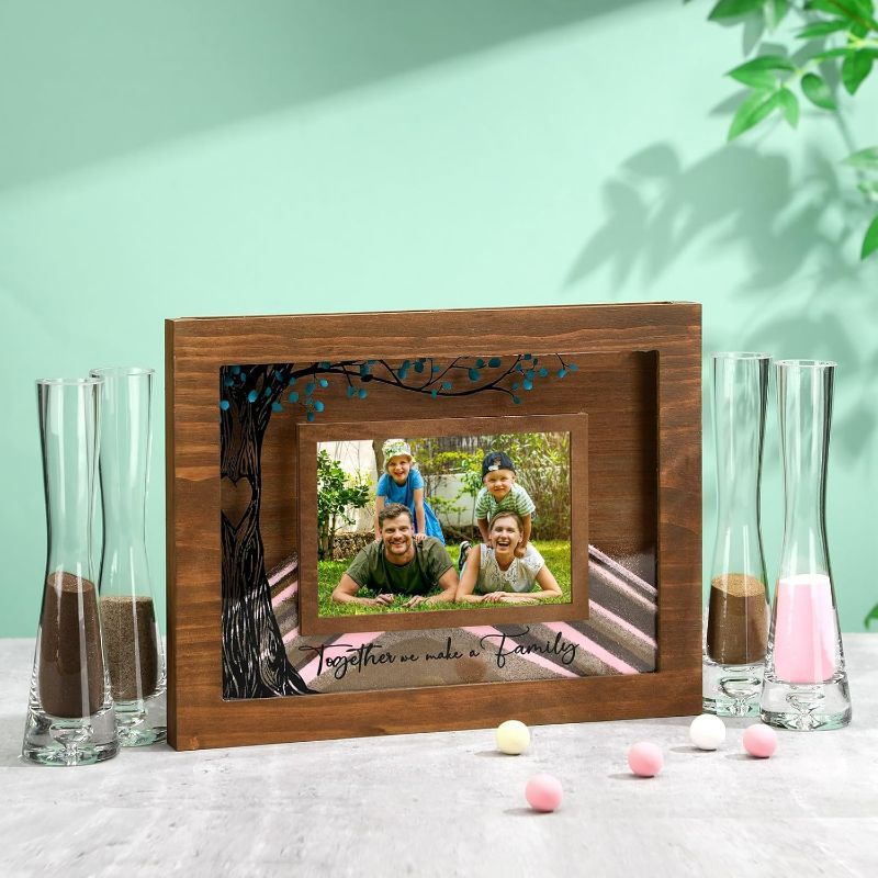 Photo 1 of Blended Family Unity Sand Ceremony Kit Photo Frame Wedding Unity Wood Picture Frame Together We Make a Family Sand Ceremony Kit Picture Decoration for Wedding Home Keepsake Supplies