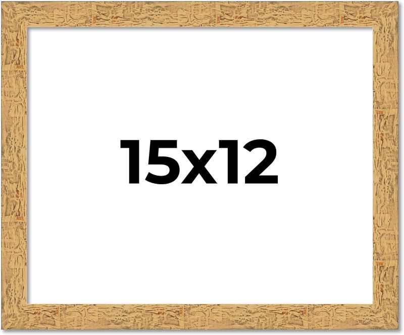 Photo 1 of 15x12 Frame Beige Shabby Chic Solid Wood Picture Frame | 1.25 Inch Moulding Width | Interior Frame Depth 0.5 Inches | Mastic Distressed Photo Frame Complete with UV Acrylic, Foam Board Backing