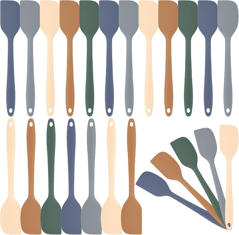 Photo 1 of 24 Pieces Mini Silicone Spatulas, 8.3 Inch Small Rubber Spatula Heat Resistant Non Stick Seamless Design Flexible Scrapers Kitchen Use Cooking Baking Tool (Vibrant Color)