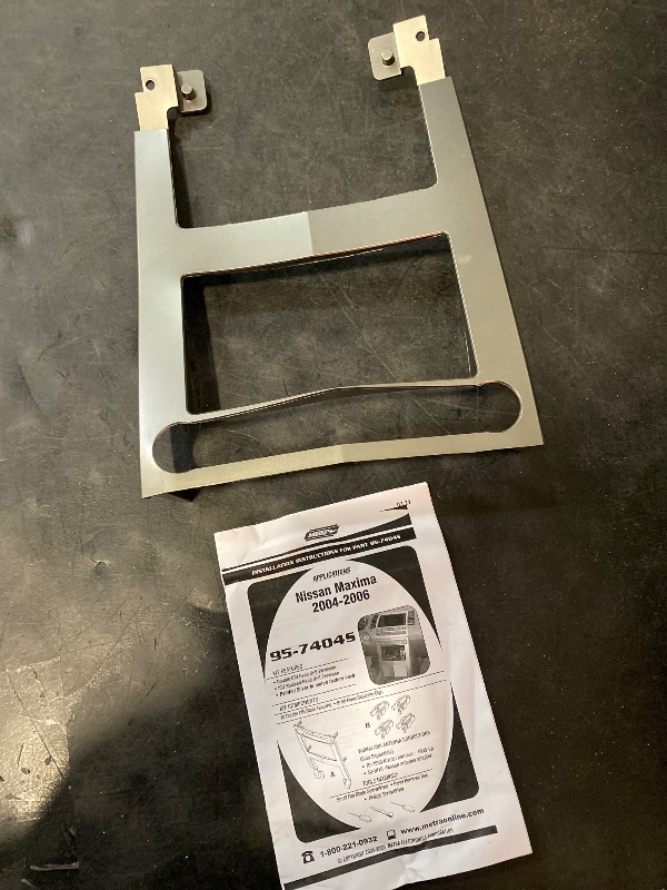 Photo 1 of Electronics 95-7404S Double DIN Installation Dash Kit for 2004-2006 Nissan Maxima, Painted Grey to Match Factory Dash (Grey)