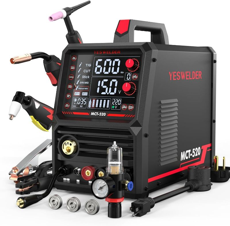 Photo 1 of ** Only Accessories ** YESWELDER Multifunctional Welders Combo&Plasma Cutter, 6-In-1 MIG/Flux Core MIG/CUT/TIG/Stick/Spool Gun Compatible, 200A MIG/TIG/Stick & 50A CUT, 110V/220V MCT-520