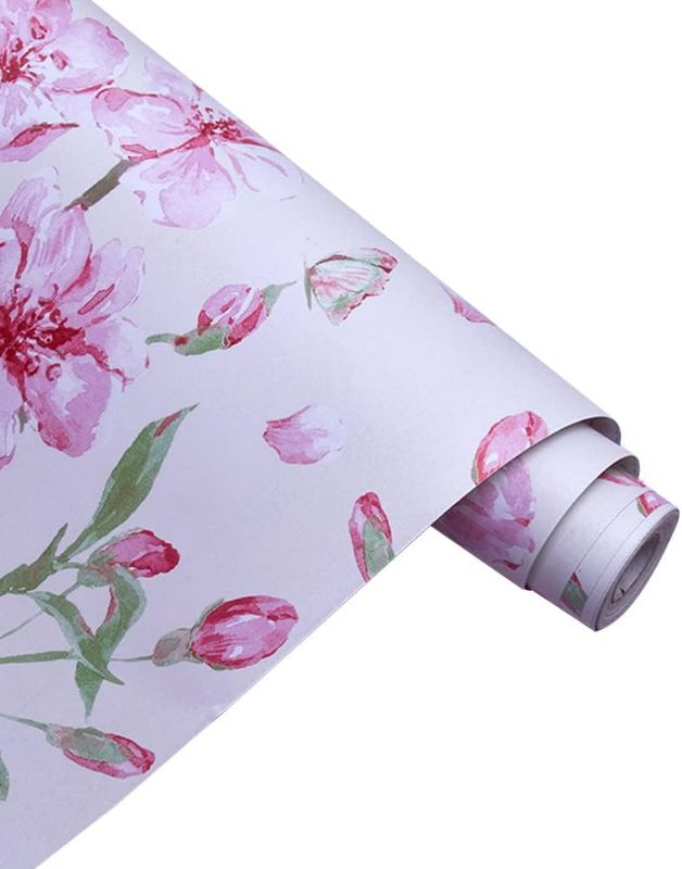 Photo 1 of Flower Shelf Liner PVC Dresser Drawer Sticker Self-Adhesive Cabinet Tabletop Protect Paper 17.7 Inch by 9.8 Feet