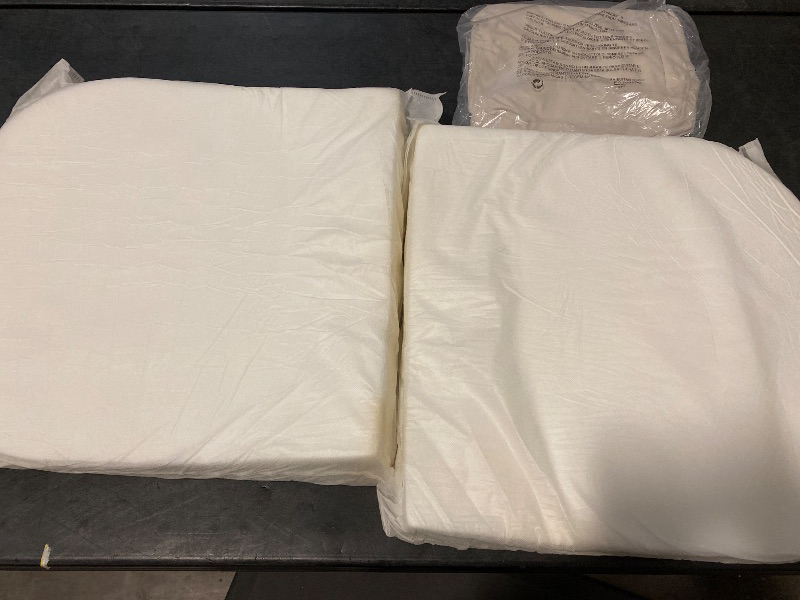 View 2 of Outdoor Chair Cushions Set of 2, Waterproof Round Corner Seat Cushions, Patio Chair Cushions for Outdoor Furniture,Seat Cushions with Ties for Patio Garden Dining 17"x16"x2", Cream
