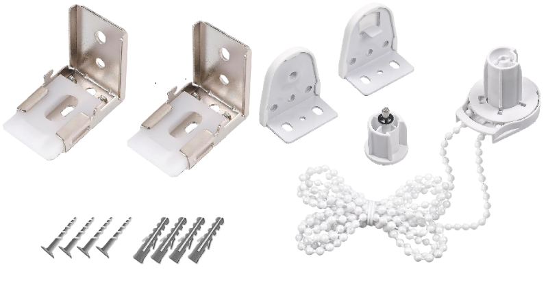 Photo 1 of Brackets for Gardesk Window Blinds Inside Mounting Brackets for Corded Venetian Blinds, 4X Screws, 2 Pack Stainless Steel Brackets for Window Shades Installing + Roller Blind Replacement Repair/Hardware Kit,Compatible with 1''(25mm) Shade Tube-with Metal 