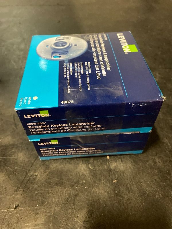 Photo 1 of Leviton Porcelain Incandescent Medium Base Keyless Lampholder 2 Pack