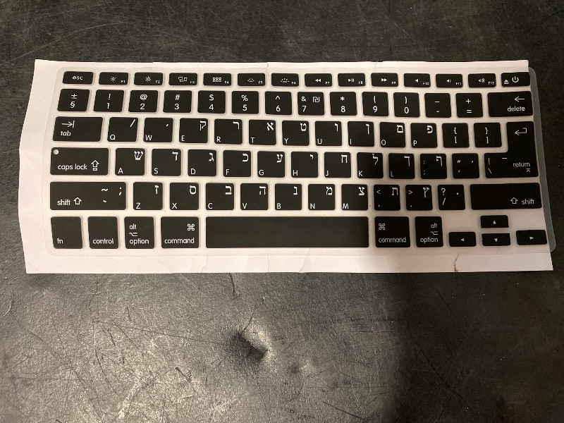Photo 1 of Hebrew Language Silicone Keyboard Cover Skin for MacBook Air 13,for MacBook Pro13/15/17 (with or w/Out Retina Display,2015 or Older Version),for iMac Older,USA and European Layout