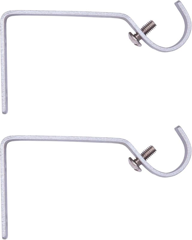 Photo 1 of 5/8" Diameter Curtain Rod Mounting Brackets, Set of 2, Silver