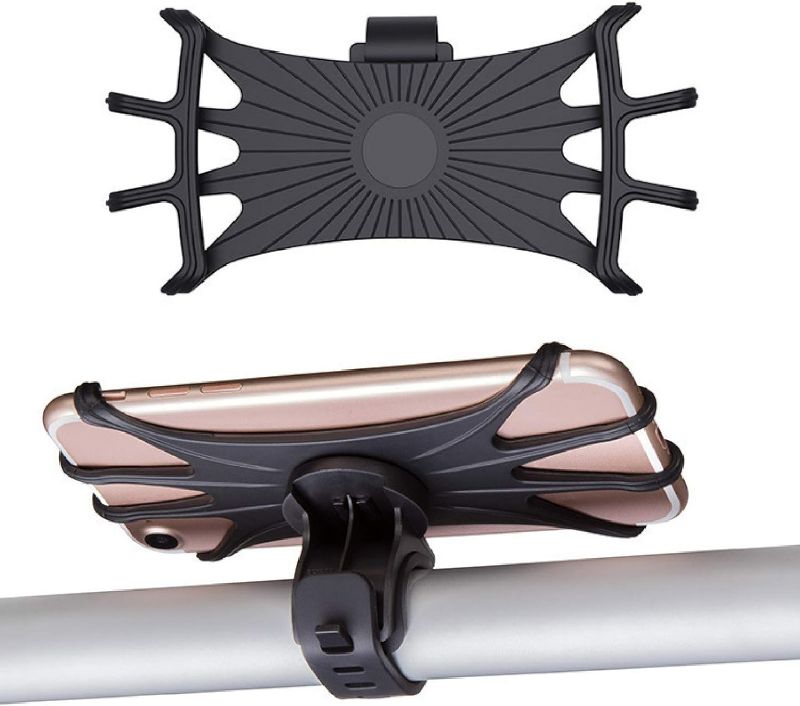 Photo 1 of Phone Holder 360 Degree Rotating Silicone Handlebar Phone Navigation Bracket for Mountain Bike,Perfect Bike Accessories Black