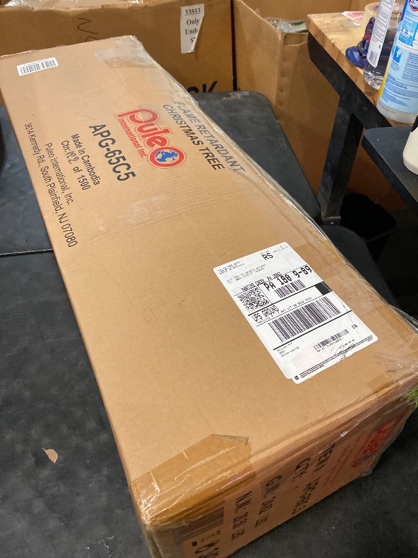 Photo 1 of 6.5 Foot Pre-Lit Aspen Fir Artificial Christmas Tree with 500 UL Listed Clear Lights, Green