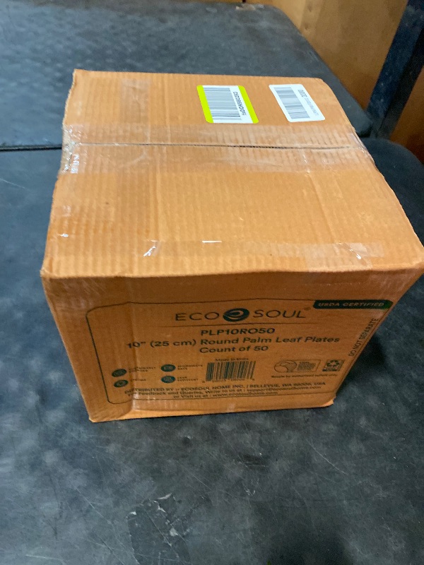 Photo 1 of ECO SOUL Palm Leaf Disposable Bamboo Plates 10" Round Compostable & Biodegradable Party Plates for Christmas Dinner, Weddings, Parties & Events 50 Count