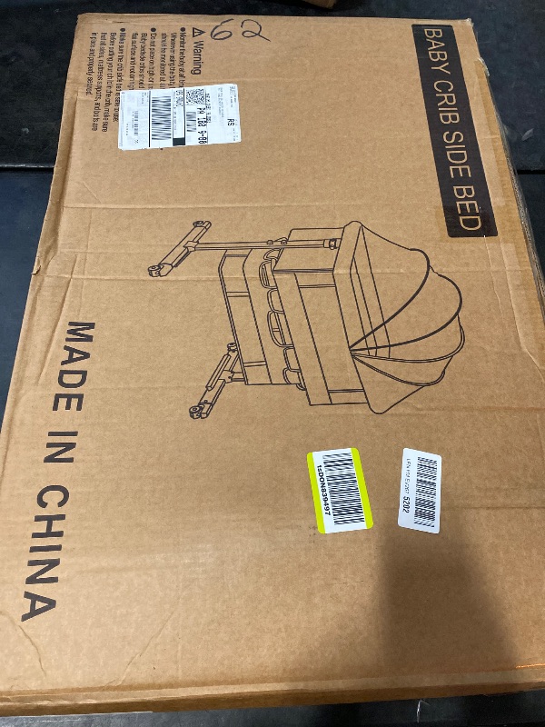 Photo 1 of Baby Bassinet, Bedside Bassinet for Baby, 3 in 1 Bassinet Bedside Sleeper with Wheels, Mosquito Net, Adjustable Easy Folding Portable Bed for Infant Newborn (Dark Grey)