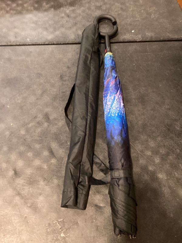 Photo 1 of Inverted Umbrella, Windproof Reverse Umbrella with C Shaped Handle, Self-Standing, Double Layer Canopy for Car, Travel & Everyday Use