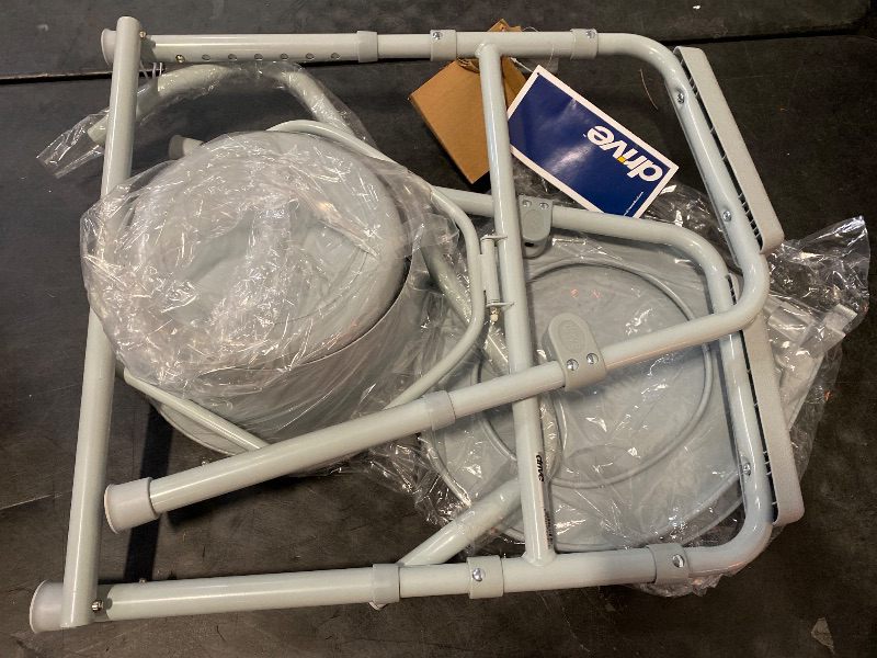 Photo 1 of Drive Medical Folding Steel Bedside Commode Chair - Portable 3-in-1 Toilet Solution - Adjustable Height - 7.5 Qt Bucket Included - Durable Powder-Coated Steel Frame - Supports Up To 350 Lb