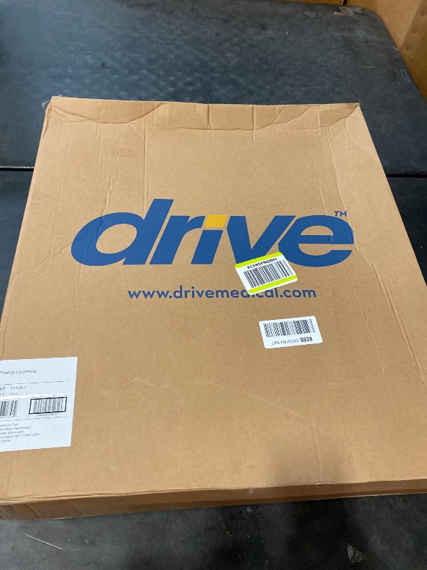 Photo 1 of Drive Medical Folding Steel Bedside Commode Chair - Portable 3-in-1 Toilet Solution - Adjustable Height - 7.5 Qt Bucket Included - Durable Powder-Coated Steel Frame - Supports Up To 350 Lb