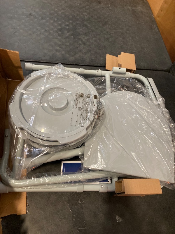 Photo 1 of Drive Medical Folding Steel Bedside Commode Chair - Portable 3-in-1 Toilet Solution - Adjustable Height - 7.5 Qt Bucket Included - Durable Powder-Coated Steel Frame - Supports Up To 350 Lb