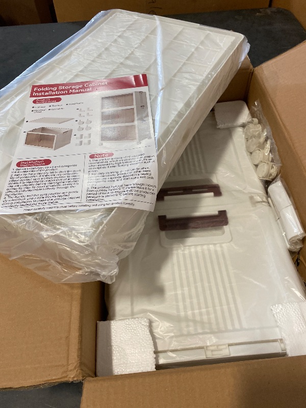 Photo 1 of 45GAL/180QT 3 tier large stackable storage bins with lid and wheels, collapsible storage bins plastic with doors suit for clothes, closet, home and office