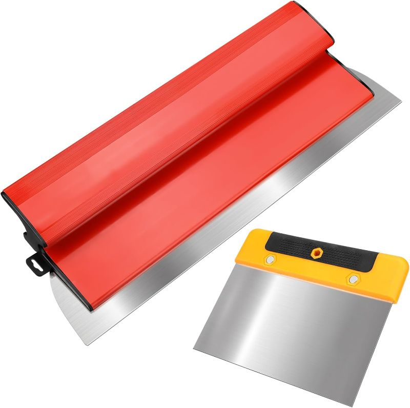 Photo 1 of Drywall Skimming Blade 16” + 6” Scraper Tool Set - Stainless Blade, Ergonomic Z Handle, Multi-Use Trowel Set - Ideal for Skim Coating, Tiling, Cement, Spackling, DIY Drywall Repair