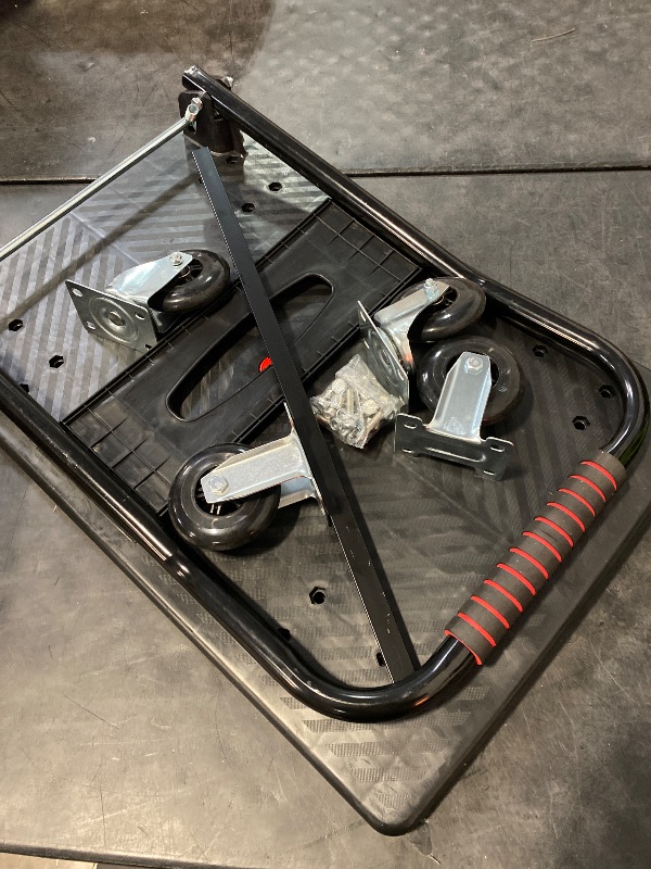 Photo 1 of Foldable Push Cart Dolly | 660 lbs.Capacity Moving Platform Hand Truck | Foldable for Easy Storage | 4'' PU 360 Degree Swivel Silent Wheel-Black