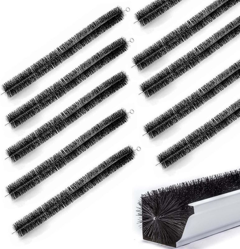 Photo 1 of Gutter brush guard- Simple Gutter Guard | No Tools DIY | (10pcs) 32FT Brush Leaf Guard Fit for 5 Inches Gutter 4.65"(Dia) Gutter Brush | (10)