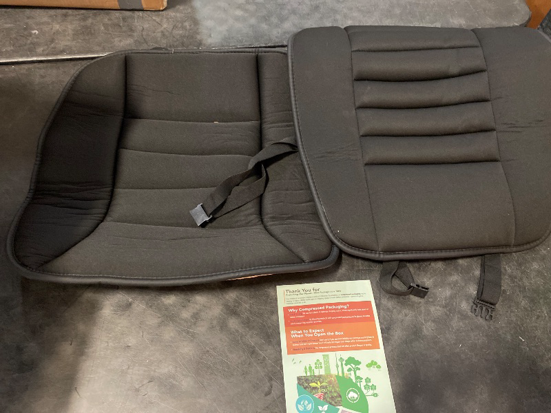 Photo 1 of Car Seat Cushion with Back Support Pillow: Enhanced Comfort Memory Foam Design for Pain Relief, Ideal for Drivers and Office Use - Ergonomic Lumbar Comfort for Long Sitting - Black