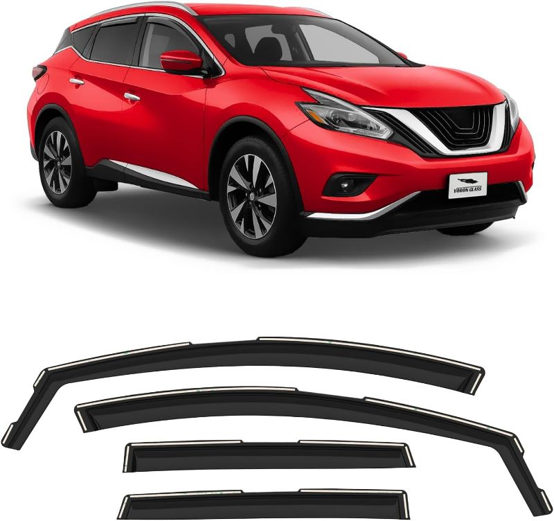 Photo 1 of Glass in-Channel Extra Durable Rain Guards for Nissan Murano 2015-2024, Window Deflectors, Vent Window Visors, 4 Pieces - 200483