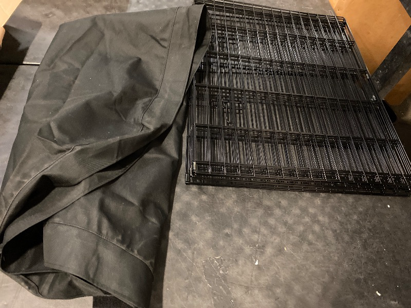 View 2 of Dog Crate Cover 36 Inch Kennel for Medium Dog, Heavy Duty Oxford Fabric,with Double Door, Pockets and Mesh Window (37L x 24W x 25H,Black)
