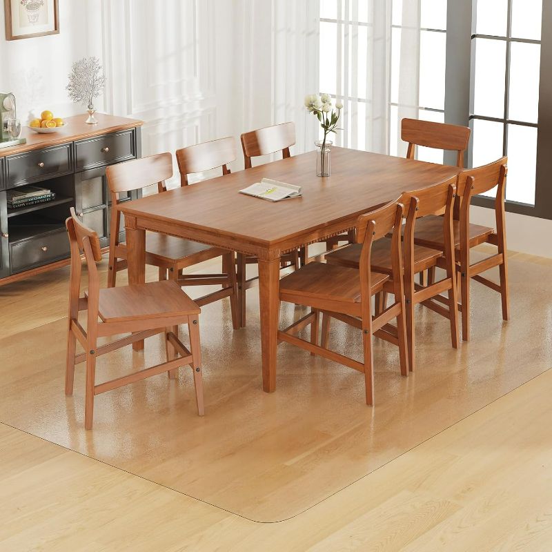 Photo 1 of Clear Floor Mat for Home, 5' x 7'' Large Plastic Area Rug for Dining Room, Anti-Slip Waterproof Floor Protector for Kitchen, High-Traffic Areas, Anti-Scratch Vinyl Rug for Indoor Outdoor