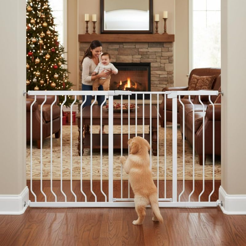 Photo 1 of Extra Tall 40.55" Gate, 29.92-62.99" Extra Tall and Wide Dog Gate,Extra Wide Baby Gates Pressure Mounted Walk Through for Doorways,Stairs, Kitchen White