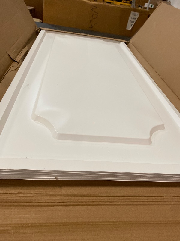 Photo 1 of 24 PCS 2 x 4FT Drop Ceiling Tiles, PVC White Ceiling Panels Waterproof Washable Fire-Rated Reusable Prevent Breakage Ideal for Living Room Bedroom Office Commercial Spaces Cover 192 Sq.Ft