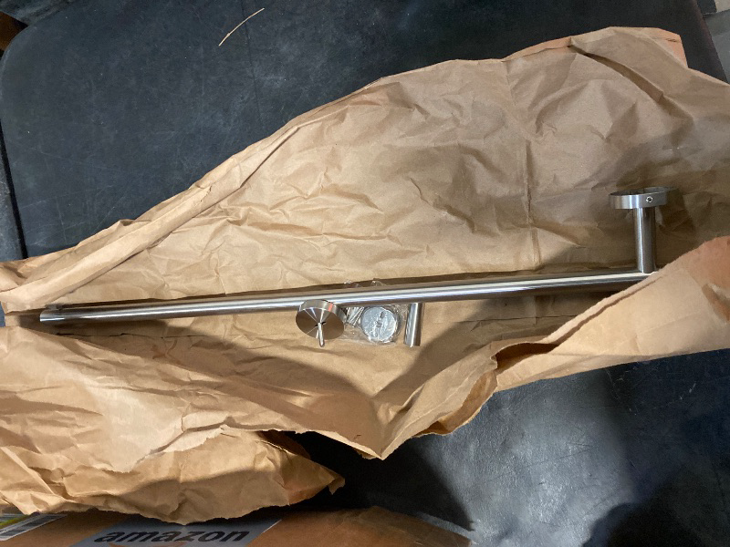 Photo 1 of Brushed Nickel Bath Towel Bar Single Bars Towel Rack Rod Classic Wall Mounted SUS304 Stainless Steel Bathroom Towel Holder Toilet Kitchen Towel Shelf Single Layer,24 inches