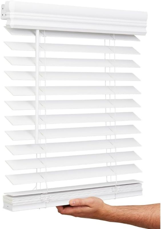 Photo 1 of Lotus & Windoware Cordless, 2 Inch Faux Wood Blind, 39" Wide x 60" Long, Window Blinds, Blinds & Shades, Blinds for Indoor Windows, Smooth, Bright White - 39" x 60",Bright White
