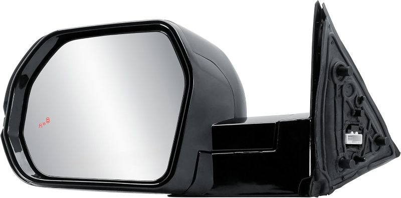 Photo 1 of Driver Left Side Door Mirror Power Heated with BLIS Glass Turn Signal Light and Menory Power Folding Textured Black Paintable Back Cover for Toyota Tundra Sequoia 2022-2025