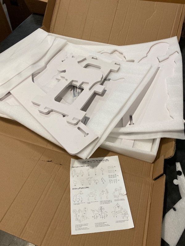 Photo 1 of 3.8FT Large Outdoor Nativity Scene, Weatherproof Nativity Sets, Christmas Indoor Outdoor Decorations, Nativity Sets Decor Display for Front Yard Sign, Lawns, Church - Water-Resistant PVC