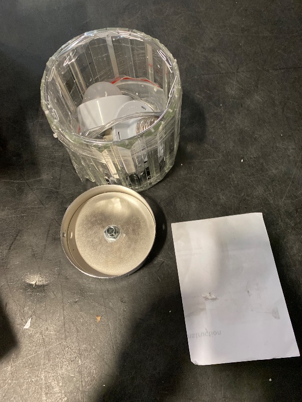 Photo 1 of 1 Pack Glass Pendant Light Battery Operated with Remote,Rechargeable Wireless Hanging Light Silver, Battery Powered Pendant Lamp Small Crystal Glass Chandelier for Kitchen Dining Table Bedroom