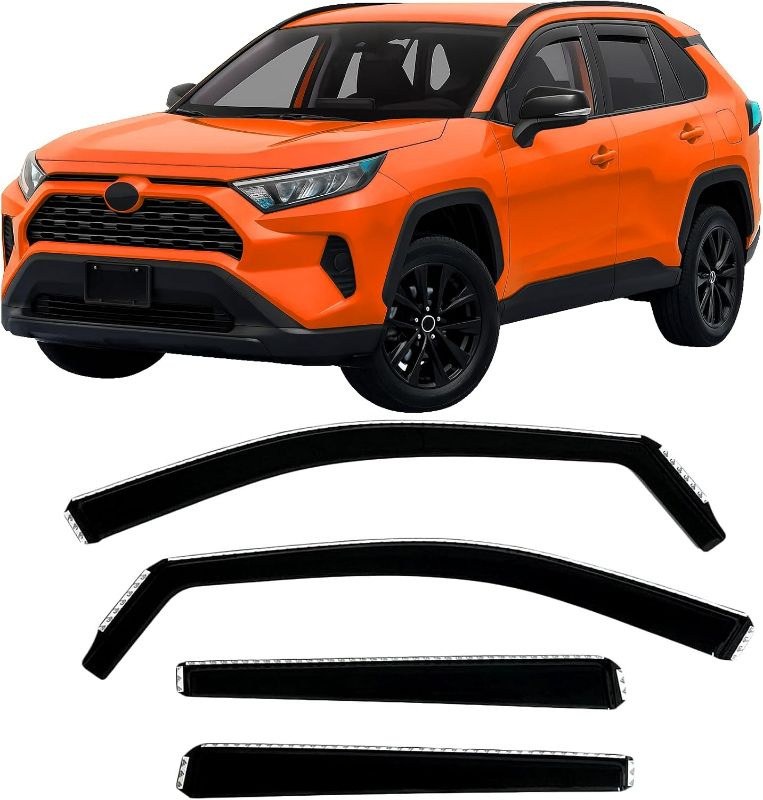 Photo 1 of 2019-2025 in-Channel Rain Guards Side Window Visor Deflectors for Toyota Toyota Rav4 SE XSE LE XLE Adventure Limited Hybrid 2020 2021 2022 2023 2024