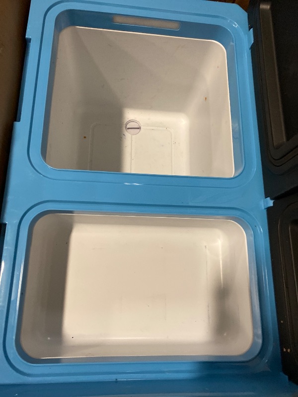 Photo 1 of 25L Car Refrigerator Freezer, 27QT Dual Zone Portable Compressor Cooler with Reversible Door, 100–240V AC / 12V / 24V DC Powered, Touchscreen Control, LED Light, -4 to 68, Ice Blue