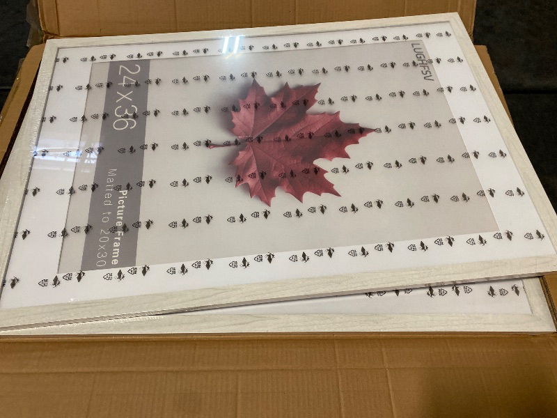 Photo 1 of 24x36 Large Picture Frame for Wall, Vertical or Horizontal Wall Hanging Large Poster Frame for Photo and Posters, Poster Frame 20x30 with Mat 24x36 Without Mat