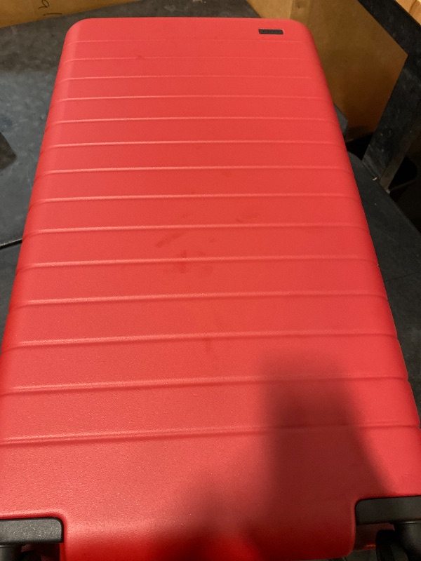 Photo 1 of Away Medium Checked Luggage, Lightweight Hard Shell Suitcase with Spinner Wheels, Durable Rolling Luggage, TSA Lock, 26 Inch, Cherry Red