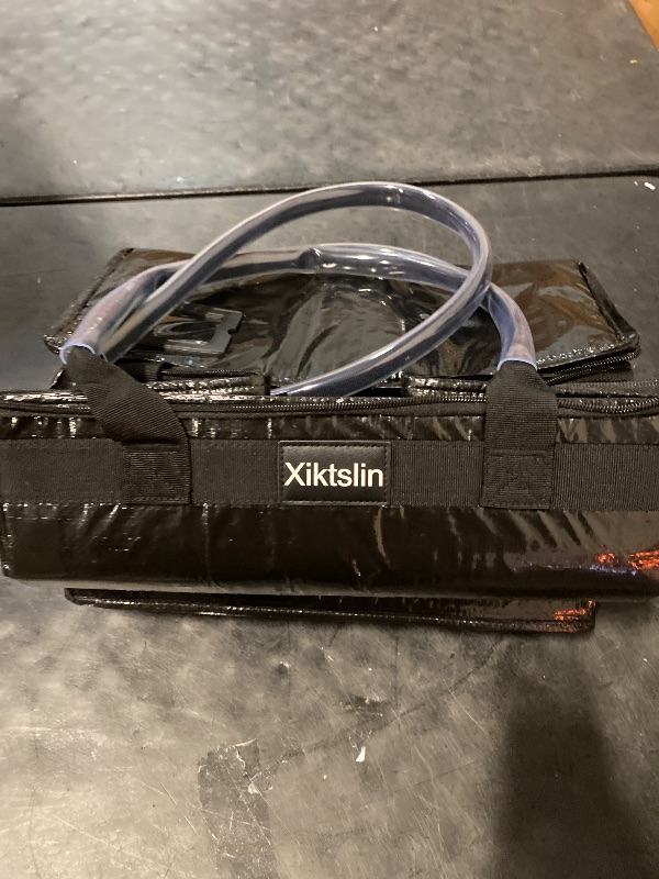 Photo 1 of (Medium, Black) Reusable Grocery Bag on 4 Wheels, Foldable Rolling Tote Carries Up to 66lb Shopping Trolley, Rolling Bag with 3 Handles, Zipper Clouser Rolling Tote Bag with Wheels for Laundry