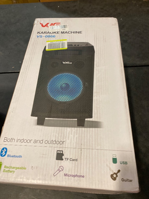 Photo 1 of Karaoke Machine, Bluetooth Speaker PA System for Adults & Kids with 2 Wireless Microphones, 8'' Subwoofer, Wireless Singing Machine for Christmas Party, Wedding, Gathering(VS-0866)