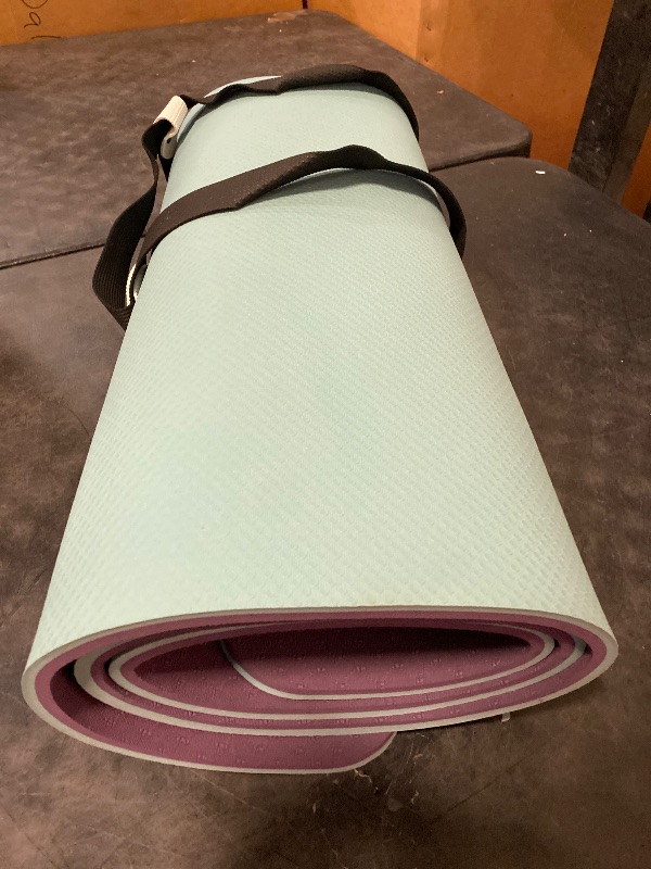 Photo 1 of Extra Thick Exercise Yoga Mat with Strap - 2/5 Inch (10MM), Non-Slip Workout Mat for Yoga, Pilates, and Floor Exercises